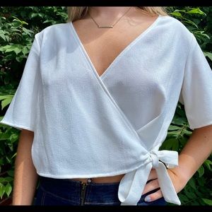 White wrap top